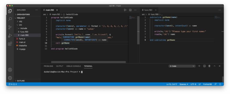 Visual studio code fortran как работать