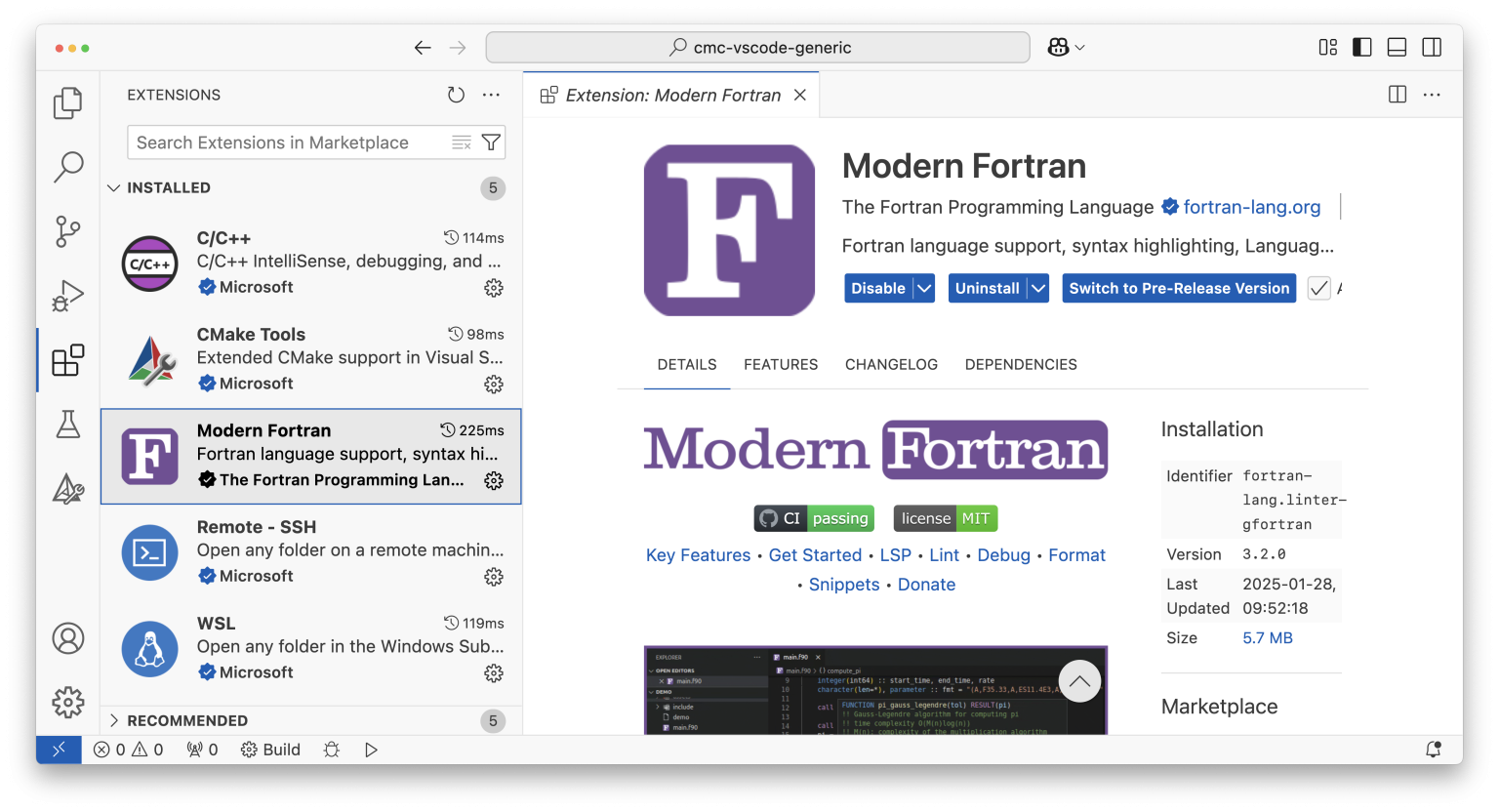 Visual Studio Code C/C++/Fortran with CMake – iRASPA